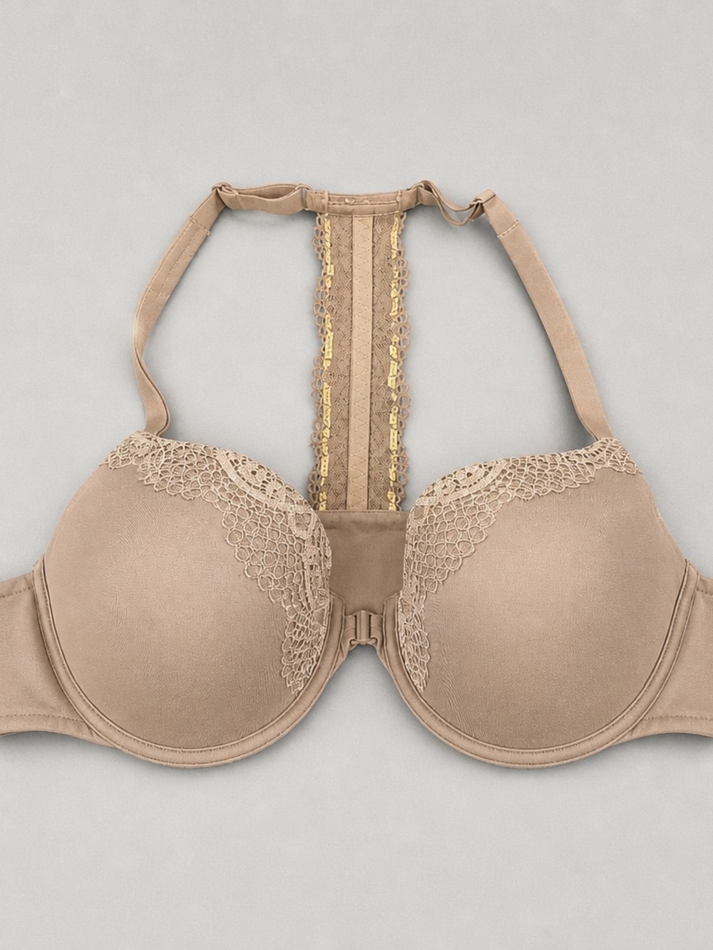 Victoria's Secret Nude Lace Racerback Push-Up Bra